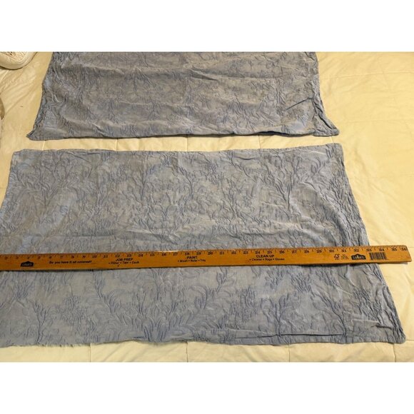 2 Concierge Collection Blue Stone Washed Cotton Jacquard Pillow Standard Shams - Picture 6 of 11
